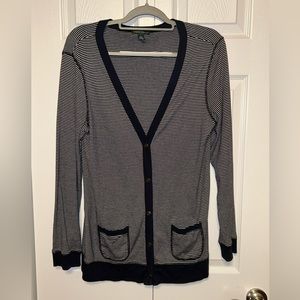 LRL‎ Ralph Lauren Striped Cardigan | Large, Pockets